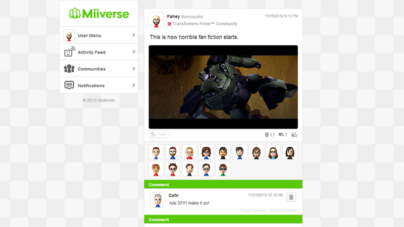 Illustration for article titled Nintendo Puts The Miiverse On The Web